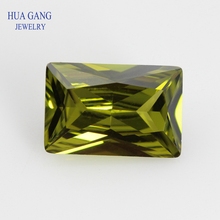 5A Peridot Rectangle Shape Cut CZ Stone Synthetic Gems Cubic Zirconia For Jewelry Size 2x4~15x20mm Free Shipping 2024 - buy cheap