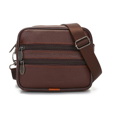 Fashion Multifunction Men's Genuine Leather Shoulder Bag High Quality Belt Casual Flap Bag Double Zipper Messenger Bag 2024 - buy cheap