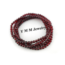 Fashion 4mm Claret Red Glass Beaded Bracelets Wine Red Enlaced Bracelets 12pcs/lot Wholesale 2024 - buy cheap