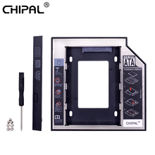 CHIPAL Универсальный 2-й жесткий диск Caddy 12,7 мм SATA III для 2,5 "2 ТБ SSD корпус жесткого диска со светодиодом для ноутбука, нечетный, CD-ROM 2024 - купить недорого