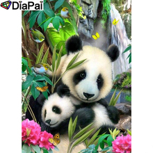 DIAPAI Diamond Painting 5D DIY 100% Full Square/Round Drill "Animal panda flower"Diamond Embroidery Cross Stitch 3D Decor A24801 2024 - buy cheap