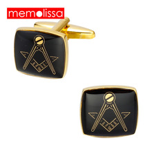 MeMolissa 3 Pairs Classic Gold Square Cufflinks Masonic Freemasonry Peace Mens Shirt Accessories For Mens Party Gift Wholesale 2024 - buy cheap