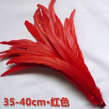 Free Shipping Rooster tail Feathers 100pcs Chicken Feather 35-40cm 14-16 inches coque tail Red 2024 - buy cheap