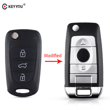 KEYYOU-carcasa de llave de coche modificada con 3 botones, carcasa de mando a distancia para Kia Rio 3 Picanto Ceed Cerato Sportage K2 K3 K5 Soul 2024 - compra barato