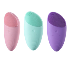 Facial Cleansing Brush Sonic Vibration Mini Face Cleaner Silicone Deep Pore Cleaning Electric Waterproof Massage 2024 - buy cheap