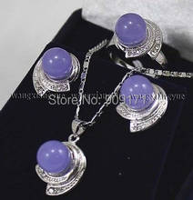XC34  BFGDT43    Free Shipping>>>Lavender Alexandrite Earrings & Ring & Necklace Pendant Set 2024 - buy cheap