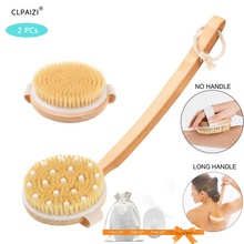 CLPAIZI  Body Brush Set Exfoliator Boar Bristle with Massage Dry Brush, Wood Back Brush With Removable Long Handle for Shower 30 2024 - buy cheap