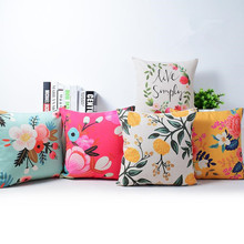 Fashion Style Colorful flowers Printed Cushion Cover wedding Decorative Sofa Throw Pillow Car Chair Home Decor Pillow Case 2024 - buy cheap