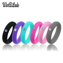 5mm Size 4-9 Food Grade FDA Silicone Ring Hypoallergenic Crossfit Flexible Rubber Finger Rings With Rhinestone For Women Wedding 2024 - buy cheap