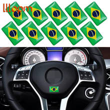 10pcs car styling Car Interior decoration sticker Car Steering wheel 3D sticker Brazilian flag badge Emblem Car Accessories 2024 - buy cheap