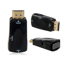 HDMI к VGA выход видео адаптер с 3,5 мм аудио кабель для Apple TV & проектор и монитор черный 2024 - купить недорого
