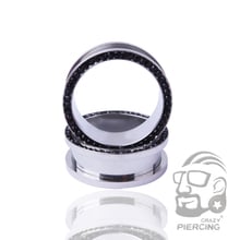 Top Quality Black CZ Stainless Steel Screw Ear Gauge Flesh Tunnel Plug Body Ear Expander Piercing Jewelry 2024 - buy cheap