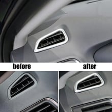 For Subaru Outback accessories 2015 2016 ABS Matte Silver Car front Air conditioning Outlet Vent frame lamp cover trim 2pcs 2024 - buy cheap