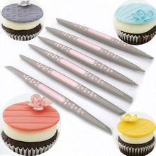 Ferramentas de modelagem para bolos, 6 espaços para fondant de açúcar ponta macia para modelagem de bolos, cupcake, decoração de flores, modelagem artesanal, ferramentas de argilas 2024 - compre barato