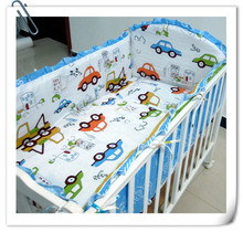 Promotion! 6PCS Appliqued Girl Baby Cot Crib Bedding set (bumpers+sheet+pillow cover) 2024 - buy cheap
