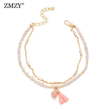 ZMZY Boho Women Natural Stone Pearl Charm Bracelet Gold Chian Bracelet Chic Mini Beads Bracelets Fashion Jewelry Accessories 2024 - buy cheap