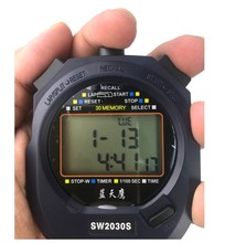 Cronómetro de mano profesional con correa, cronómetro de tres filas de 30 de memoria, contador Digital deportivo 2024 - compra barato