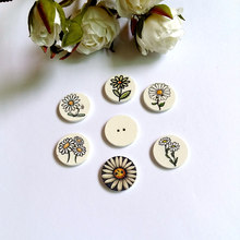 120pcs 20mm Cartoon flowers handmade diy accessories small wooden buttons, Scrapbooking Products accessories 2024 - buy cheap