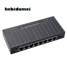 kebidumei Ethernet Network Switch 8 Port Gigabit Switch Hub 10/100/1000Mbps Base Support Full Half Duplex EU/US Plug 2024 - buy cheap