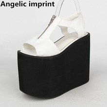 Angelic imprint woman mori girl lolita cosplay shoes lady super high heels wedges pumps women princess summer dress sandals 16cm 2024 - buy cheap