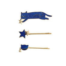 fashion jewelry accessories metal enamel star cat hair pins 2024 - buy cheap