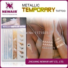 Body art tatuagens temporárias metálicas produtos do sexo flash colar pulseira tornozeleira à prova d' água tatuagem adesivos 9 projetos 2024 - compre barato