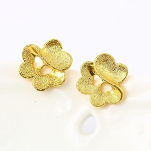 MxGxFam Wedding Accessories Flowers Stud Earrings for Women Braidal 24 k Pure Gold Color From XP 2024 - buy cheap
