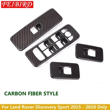 Capa em fibra de carbono para land rover sport, "fibra de carbono fosco abs para land rover discovery sport 2013-2018, porta, apoio de braço, janela, controle de elevação, capa de botão 4 embutida 2024 - compre barato