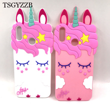 Capa de silicone 3d unicórnio, orelhas de gato, cavalo, desenho animado, capa traseira macia, para huawei p smart plus 2024 - compre barato