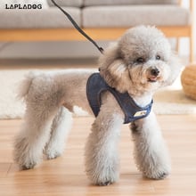 LAPLADOG New Arrival Pet Dog Harness And Leash Small Dog Clothes Jeans Vest Harness Leash Dog Apparel Pet Supplies ZL88 2024 - buy cheap