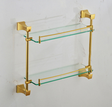Vidrio de baño she doble estante de cobre puro y vidrio, hardware de baño GB012a-1 2024 - compra barato