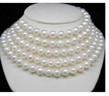 Collar de perla blanca de Mar del Sur para mujer, joyería de palabras, cierre dorado, enorme, hermosa AAAA + 9-10MM, 90 pulgadas de largo 2024 - compra barato