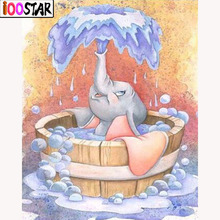 5d Diy diamante pintura dibujos animados "Bathing Dumbo" cuadrado completo/redondo diamante Cruz puntada bordado mosaicos decoración de diamantes de imitación 2024 - compra barato