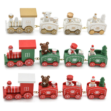 Brinquedos de trem de natal decoração para casa, figura de ação pintada de madeira do urso de natal para crianças, presentes e ornamentos 2024 - compre barato