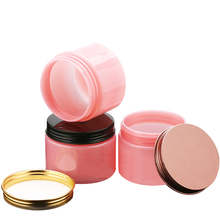 20pcs/lot 200g Empty pink PET Jars Aluminum plastic Lids 200g Pink Plastic Cosmetic Contaier with seal 2024 - buy cheap