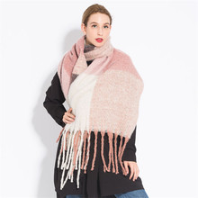 2018 New Fashion Winter Warm Plaid Women/Lady Scarf Pashmina Thicken Blanket Shawls and Wraps Long Cashmere Female Dropshiping 2024 - buy cheap