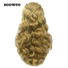 Soowee Long Curly Braided Hair High Temperature Fiber Synthetic Hair Wigs Women's Party Hair Cosplay Wig Hairpiece 2024 - buy cheap