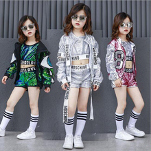 2018 New children's Modern Jazz Dance Costumes Suit Girls Jazz Sequin alphabet band hip hop Street Dance Clothes Performance Set 2024 - buy cheap
