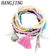 Multicolor 2019 New Fashion Charm Tassel Beads Boho Femme Friendship shell conch Bracelets & Bangles For Women Jewelry Gift 2024 - buy cheap