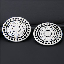 10 pçs cor de prata grande oco redondo encantos com pingente círculo encontrando ajuste jóias acessórios artesanais 28mm a3051 2024 - compre barato