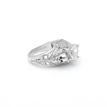 Hainon New Silver Color Rings Vintage Skull&flower Ring CZ Cubic Zirconia Fashion Punk Cool men Jewelry For Women Rings 2024 - buy cheap