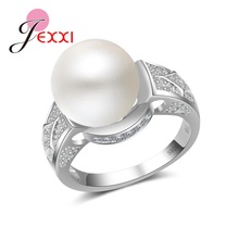 Big White Pearls Design Hot Sale 925 Sterling Silver  Rings For Women Bridal Wedding Fashion Brand Ring Jewelry Gift 2024 - buy cheap