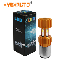 Hyzhauto 1 peça de farol de motocicleta h6 ba20d, led, 2000lm 3cob, moto, scooter, atv, luz led, farol branco 12-30v 2024 - compre barato