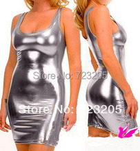 New Arrival Free Shipping Newest Fashion Wet Look Sexy Clubwear Latex Catsuit Dress Faux Imitation Leather Bodycon Dress 2024 - buy cheap