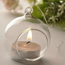 Romântico pendurado cristal vidro castiçal fino casamento homw jantar decoração 2024 - compre barato