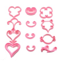 12PCS/set Fondant Cake Decorating Tools Ferramentas Bolo DIY Plastic Heart Flower Cookie Cutter Cupcake Decoration Set Cake Mold 2024 - buy cheap