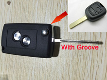 Protetor de chave remota para peugeot 307 hu83 com ranhura, 2 botões modificados 2024 - compre barato