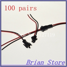 ( 100 pairs / lot ) 2 Pin SM Female Male Connector Cable Plug With Wire Wholesale 2024 - buy cheap