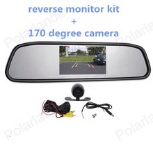 4.3 inch Color LCD Car Monitor with 2 VA input auto switching video 
+170 degree reverse parking camera 2024 - buy cheap