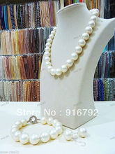 Conjunto de joyería nupcial, bonito y nuevo, collar de perlas Concha, pendientes, pulsera, regalo, envío gratis 2024 - compra barato